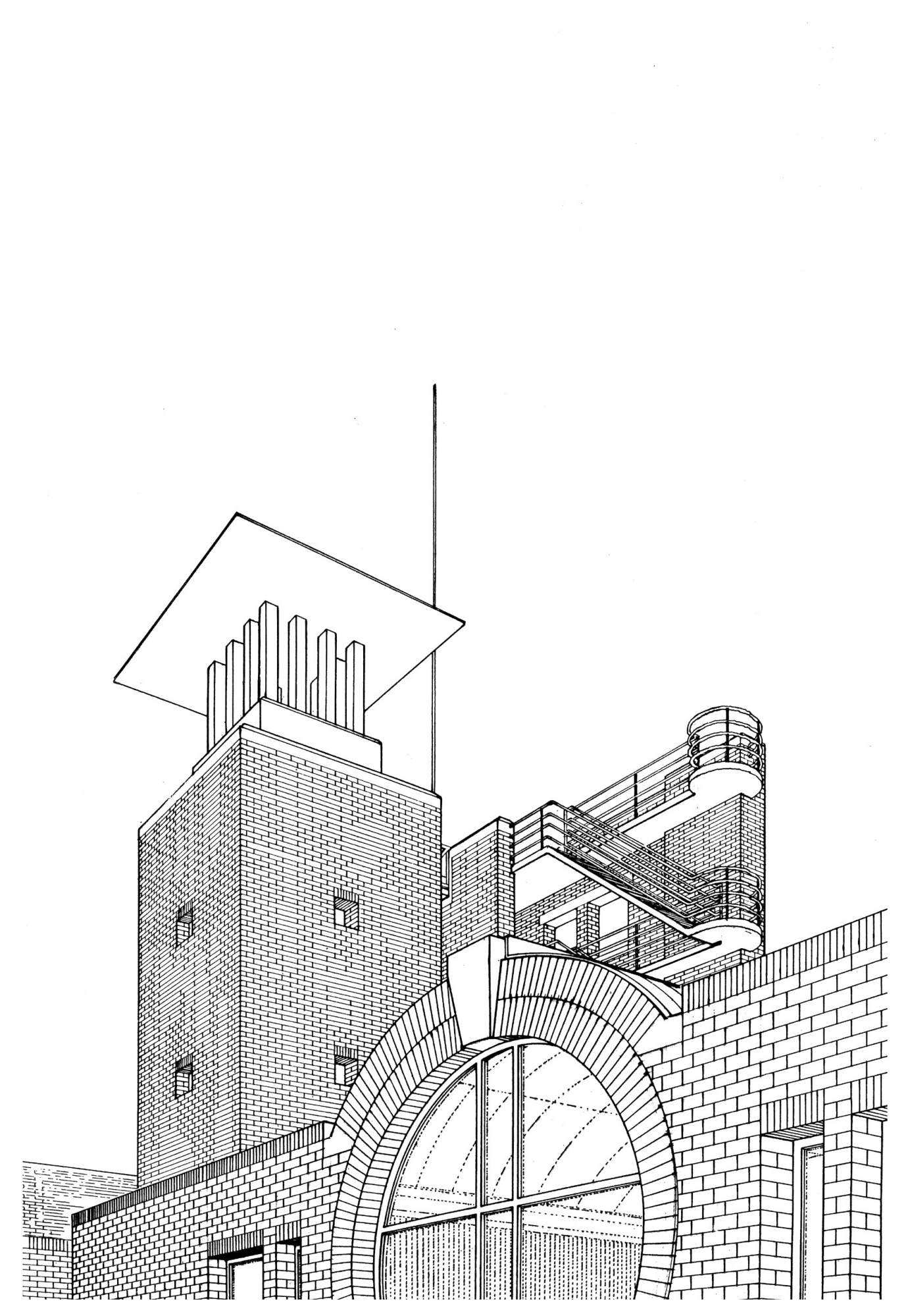 GMMK , Gert M. MAYR-KEBER ZT-GmbH. Wettbewerb Feuerwehrgebäude Mödling  1981